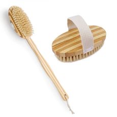 Brosse à poils en bambou 42 cm avec manche amovible et poignée de maintien