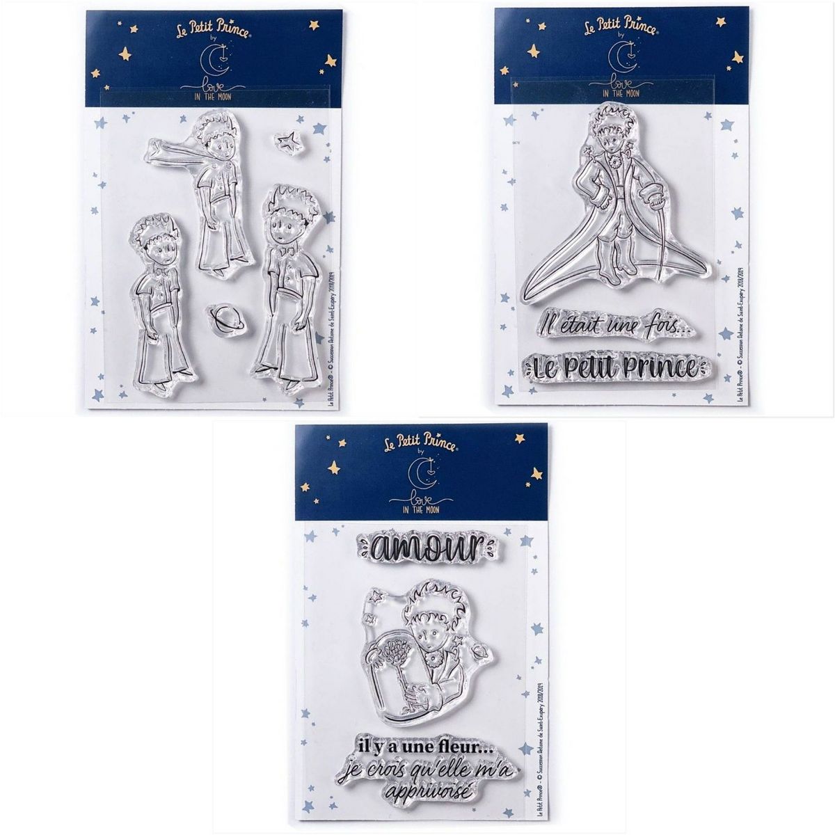 Youdoit 11 Tampons transparents Le Petit Prince Etoiles + Messages + Fleur