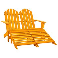 Chaise de jardin Adirondack 2 places et pouf Sapin Orange