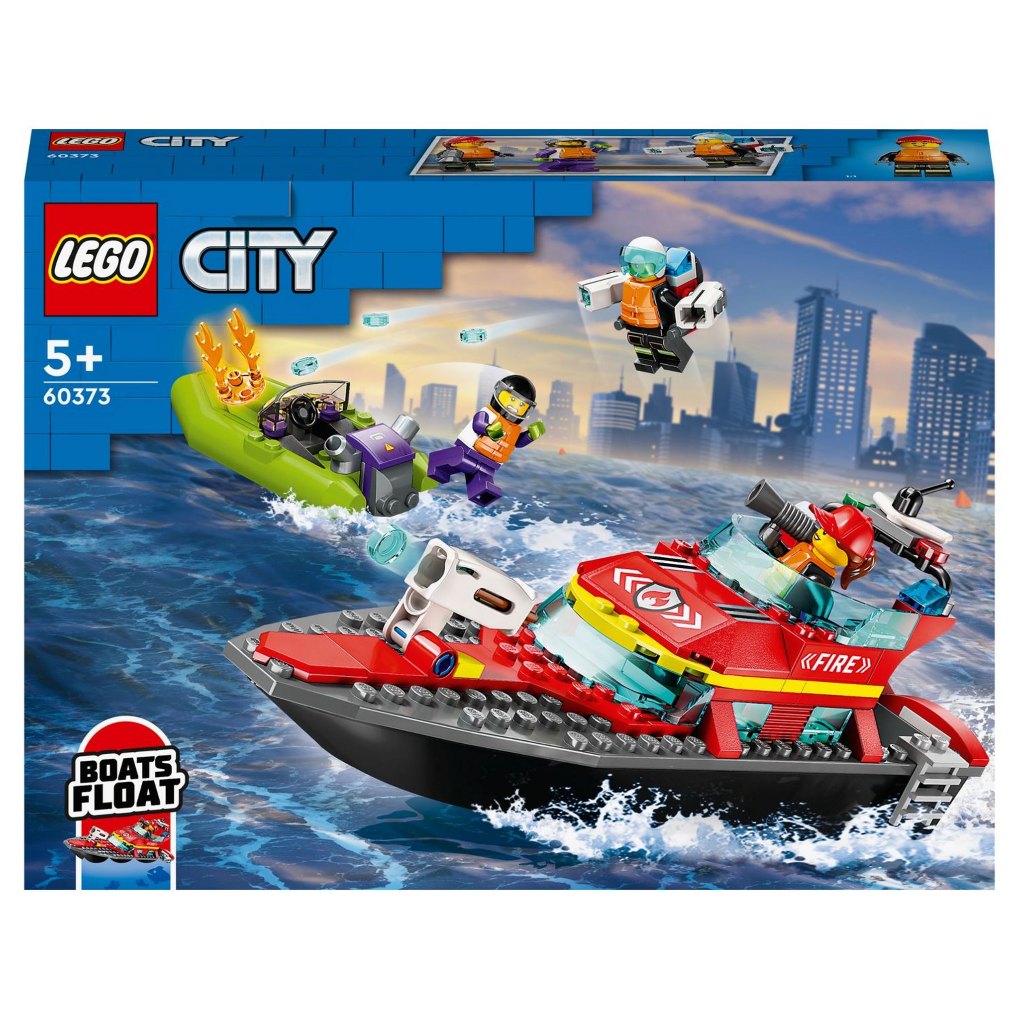 Jouet LEGO City Le camion de pompiers 4x4 avec bateau de sauvetage 60412