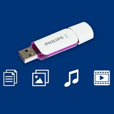 Philips Cle USB 2.0 Snow 64 Go Blanc et violet