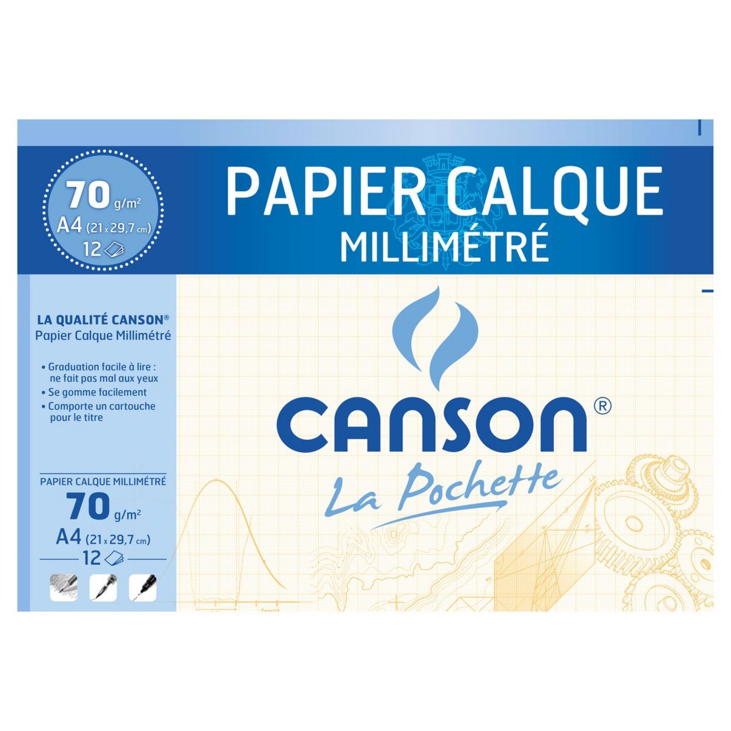 Papier millimétré Canson 90 g/m²