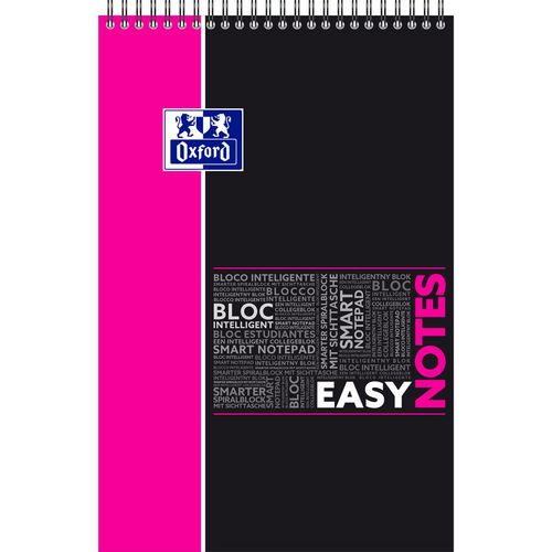Bloc notes perforé Easynotes reliure intégrale 21x31,7cm 160 pages Seyes noir et rose