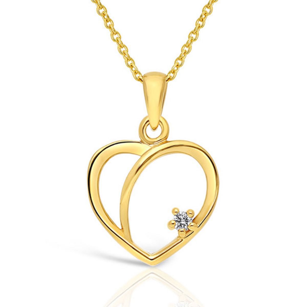 PLANETYS Collier Forme Coeur En Or 375/1000 Et Diamant Blanc Pas Cher ...