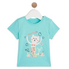 IN EXTENSO T-shirt manches courtes bébé fille (Bleu turquoise)