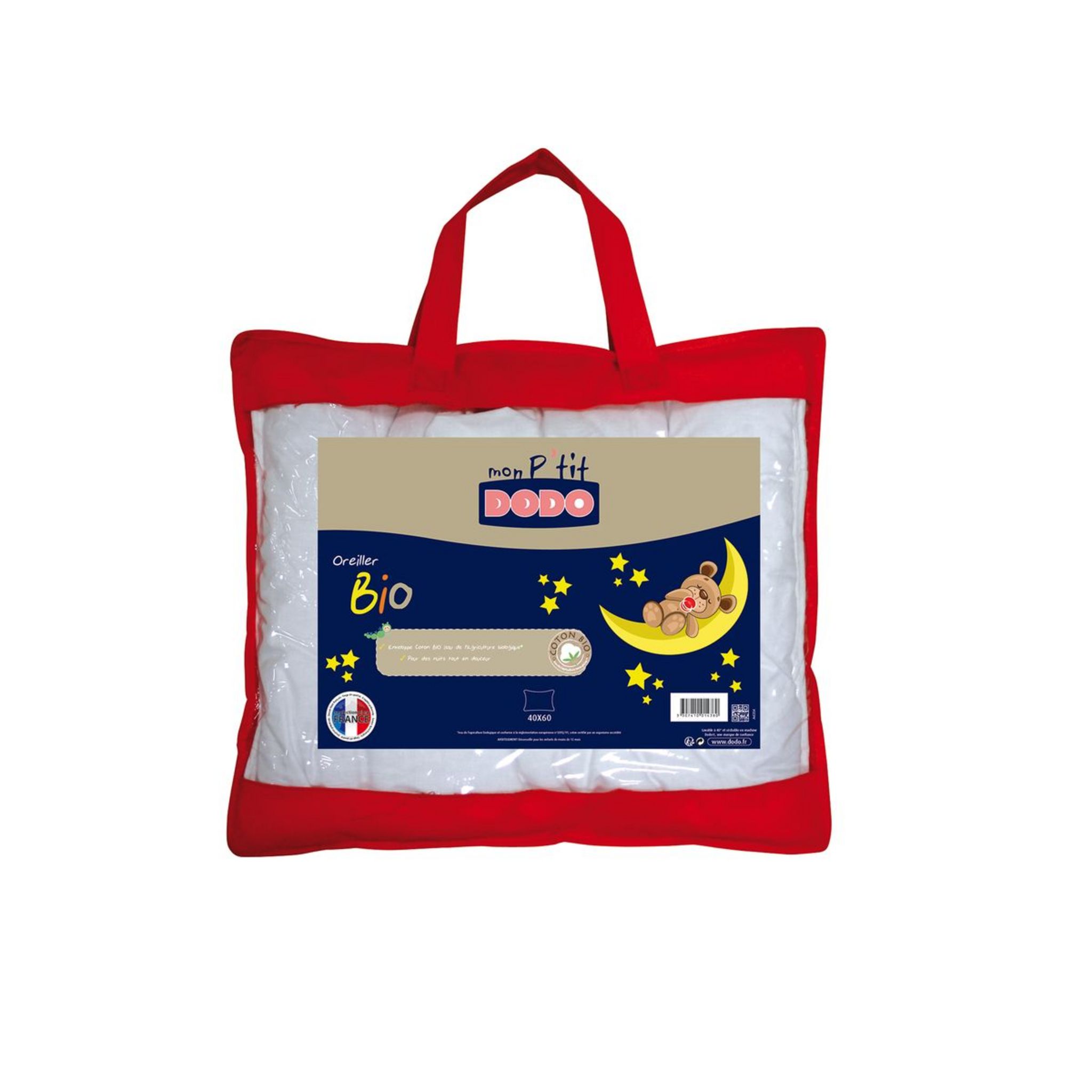 DODO Ptit'Dodo Oreiller DODO P'TIT BOUT MULTI LAV 40x60cm (lot de 2) 