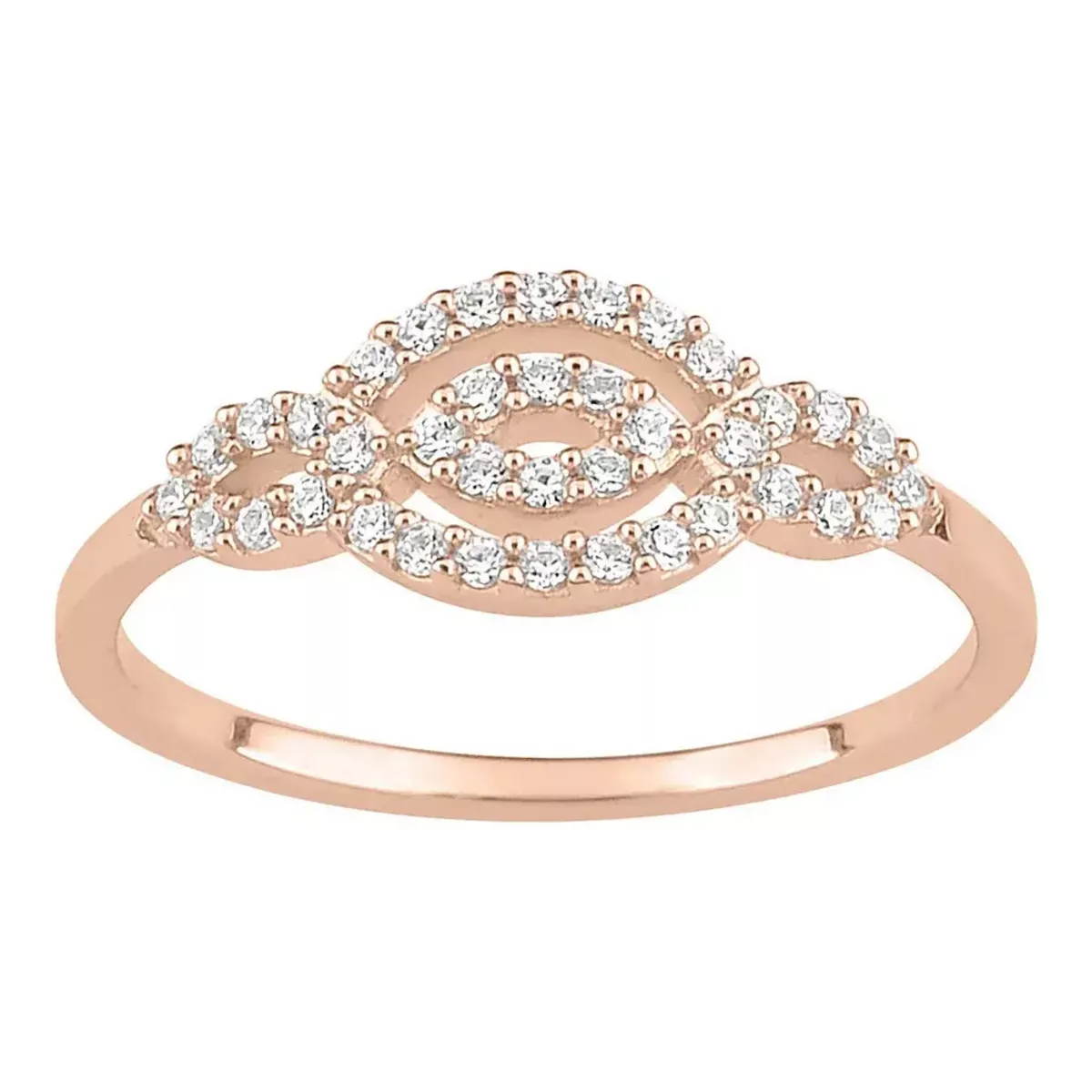 Tousmesbijoux Bague Femme - Oxyde de zirconium - Plaqué Or Rose