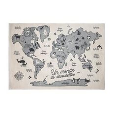 Tapis carte du monde (Beige)