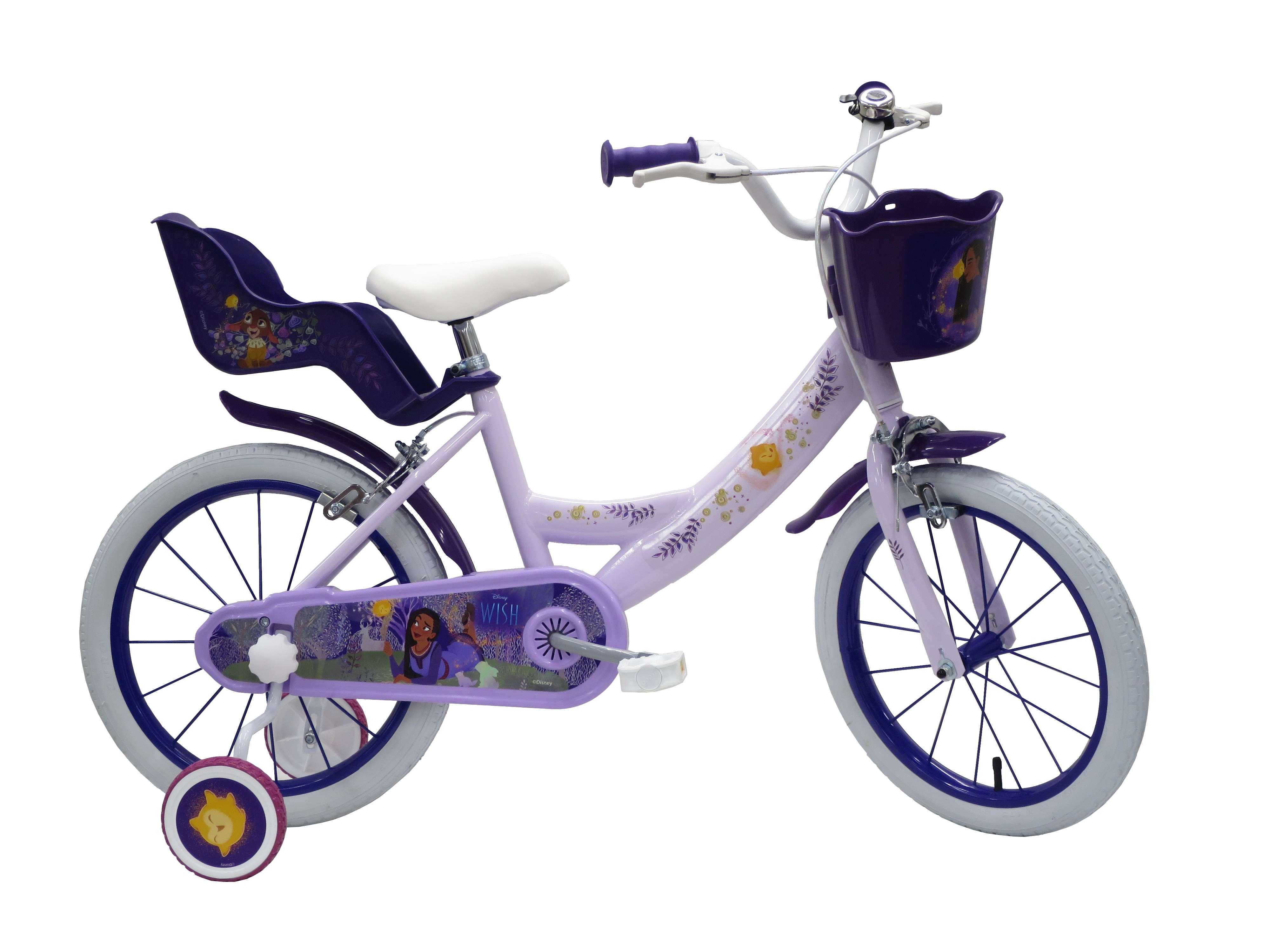 Vélo 12 Fille Licence Minnie pour enfant de 3 à 5 ans avec stabilisateurs à  molettes - 1 frein