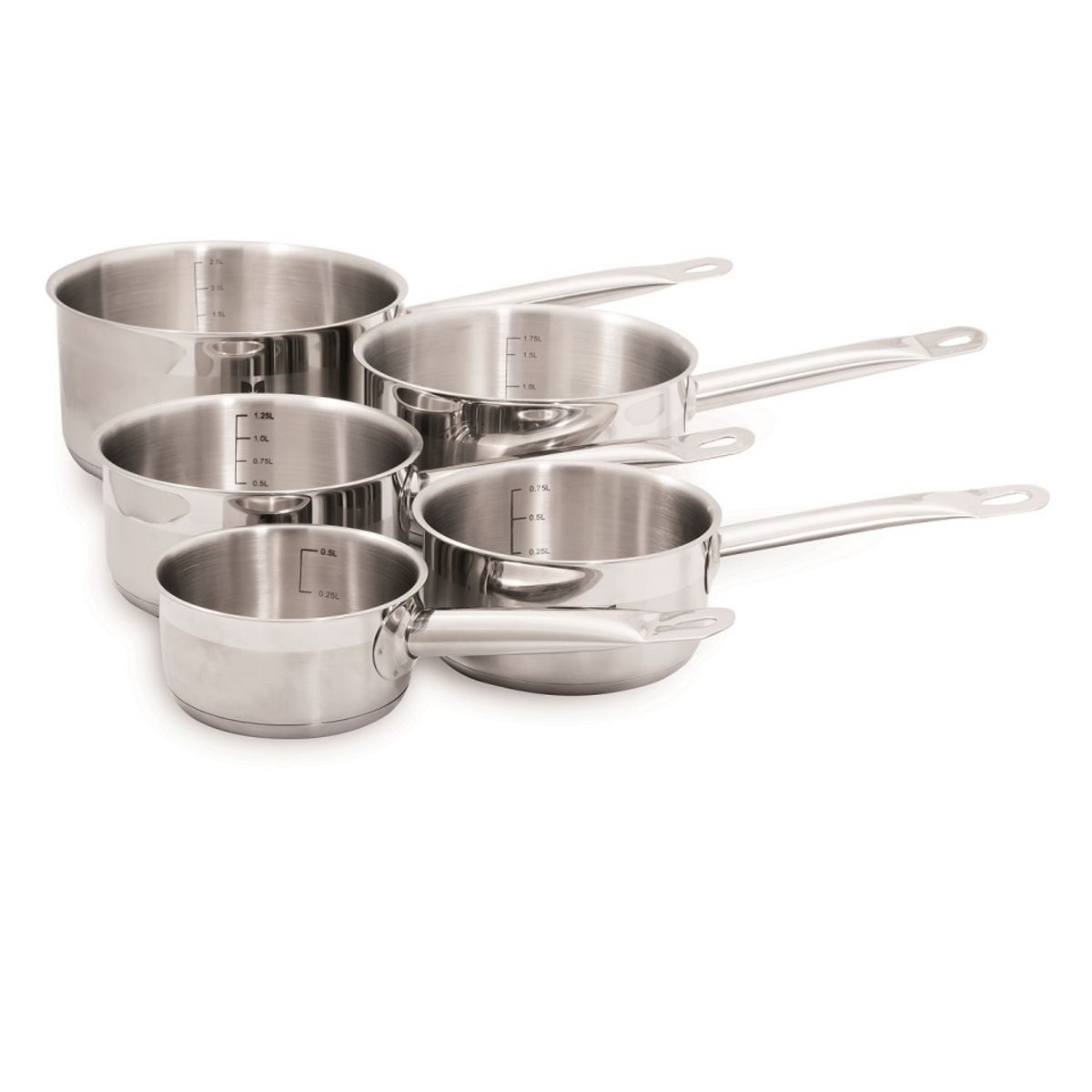 BAUMALU Lot de 5 casseroles induction en acier inoxydable