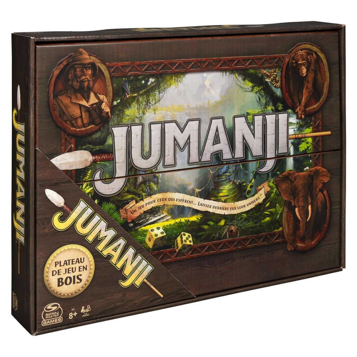 SPIN MASTER Jeu de société - Jumanji plateau bois rétro - nouvelle