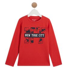 IN EXTENSO T-shirt manches longues New York garçon (rouge)