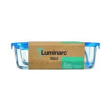 LUMINARC Lot de 3 boîtes en verre avec couvercle bleu clair