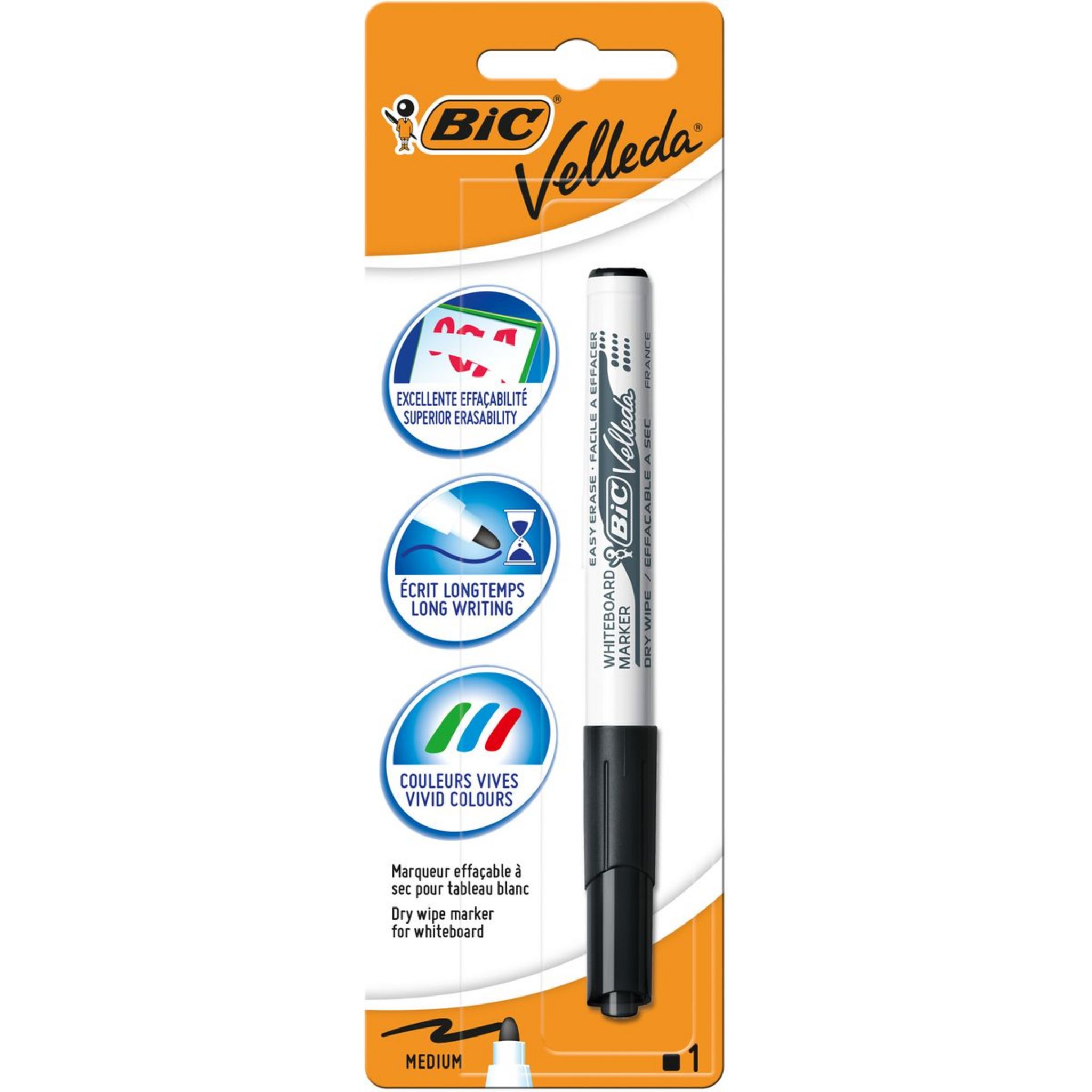 BIC Velleda Feutres pour Tableau Blanc Effaçables à Sec Pointe