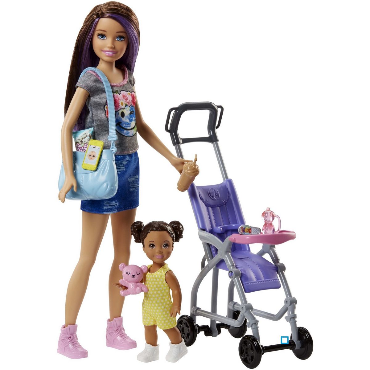 BARBIE Coffret babysitter et enfant - Poussette - Barbie pas cher 