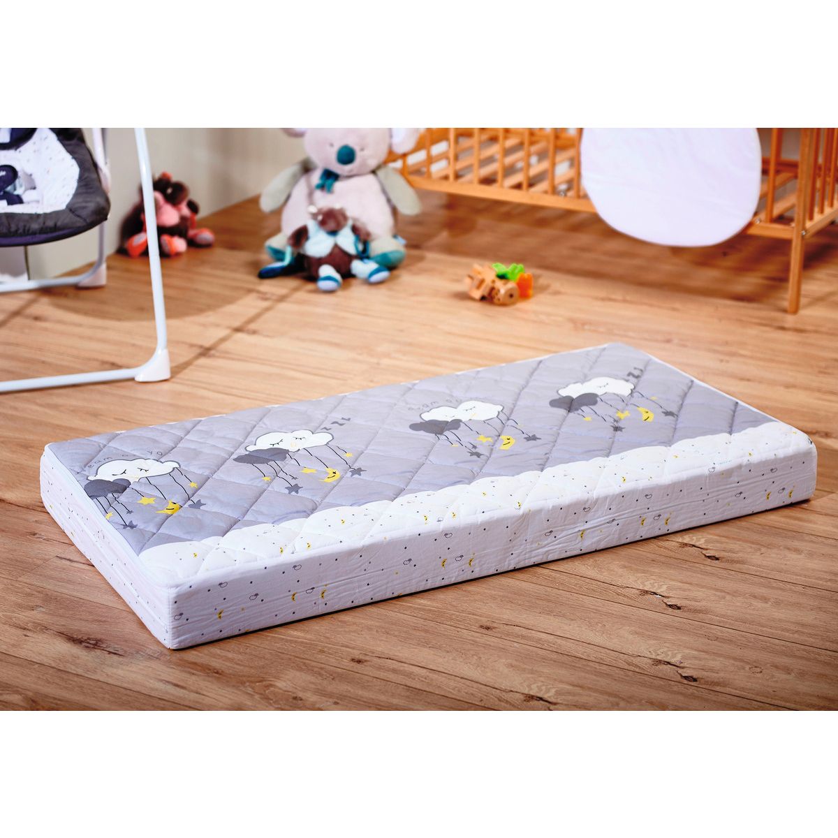 AUCHAN BABY Matelas bébé climatisé 70x140 cm NUAGES pas cher