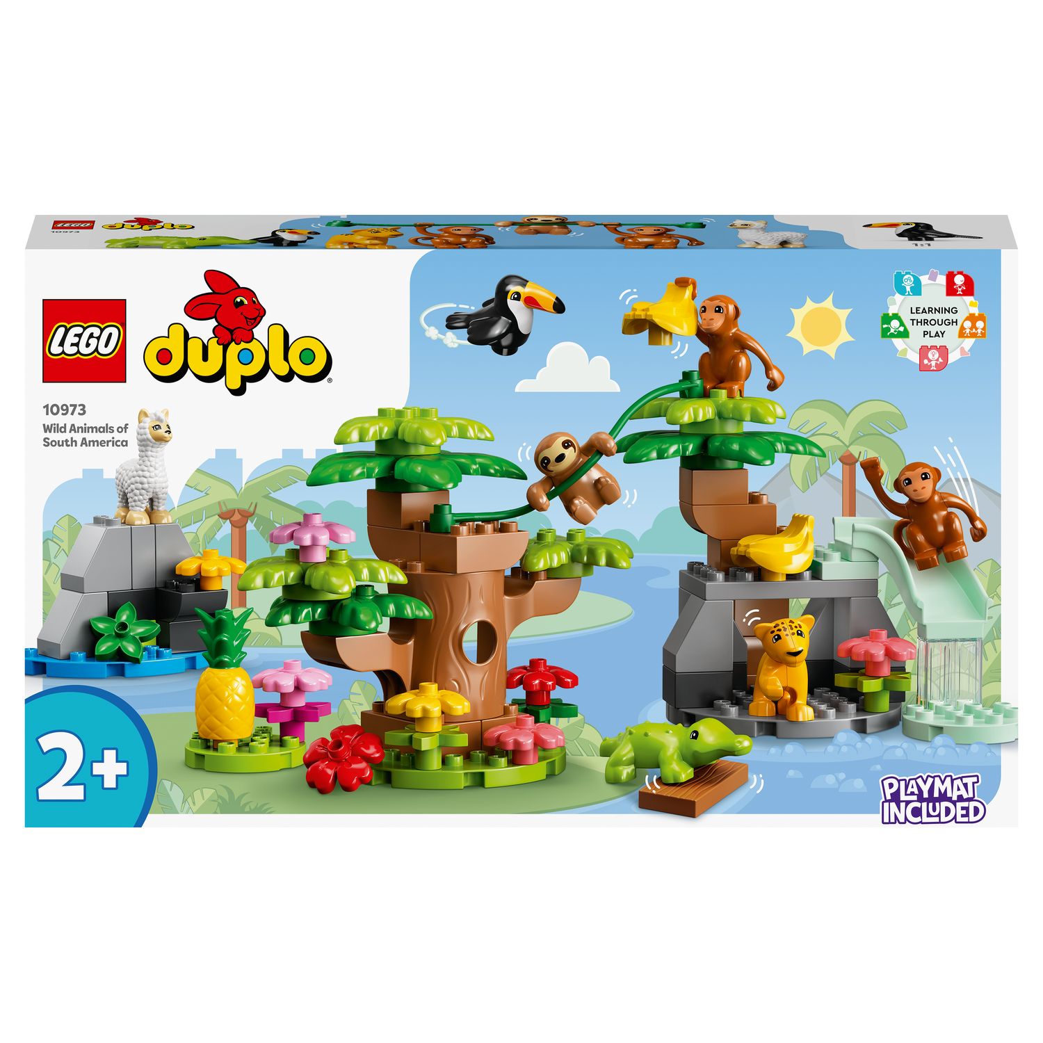 LEGO 10973 DUPLO Animaux Sauvages d'Amérique du Sud, Jouet Tapis de Jeu,  Figurines de Crocodile, Singes et Jaguar, Enfants 2 Ans - Cdiscount Jeux -  Jouets