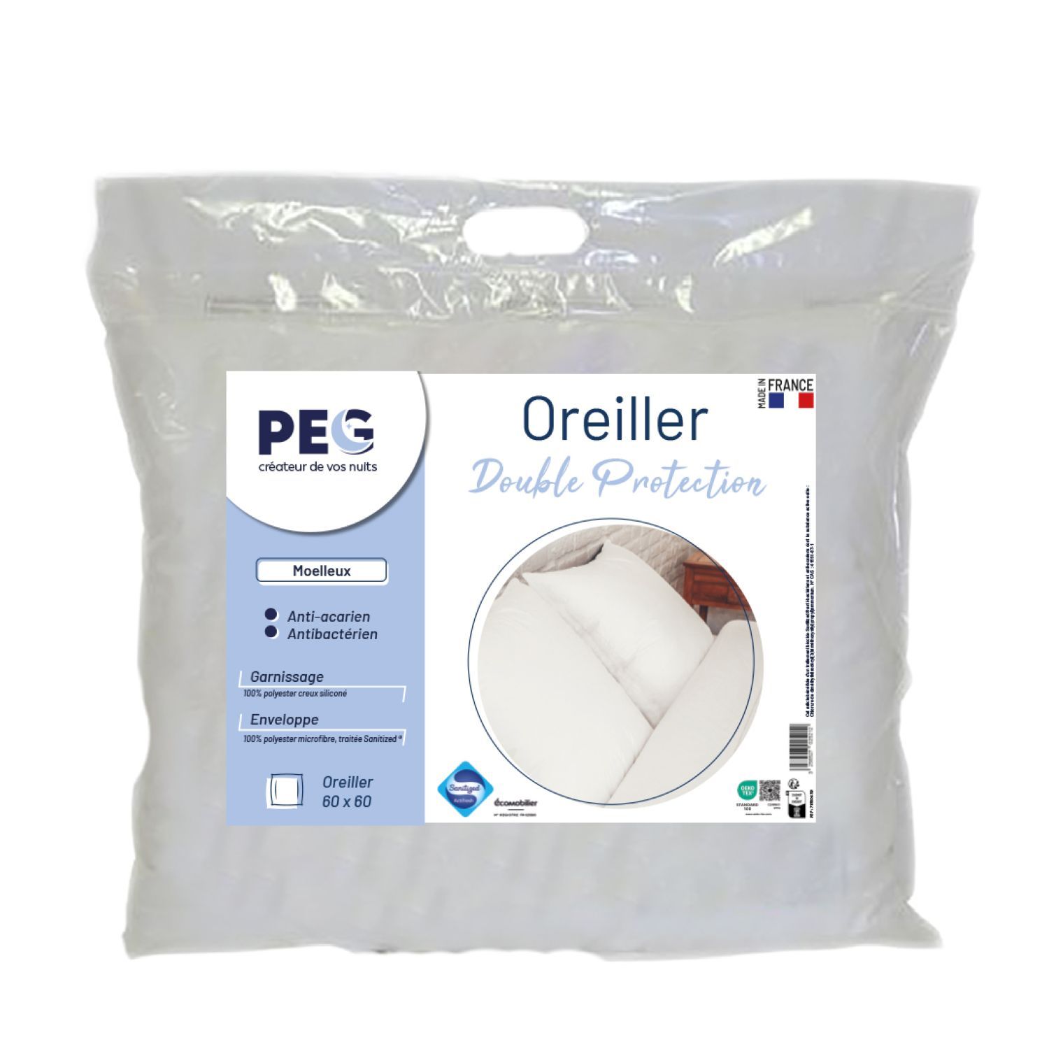 Oreiller Touch Protect - Anti-Acariens - Moelleux