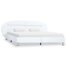 Cadre de lit avec LED Blanc Similicuir 120 x 200 cm