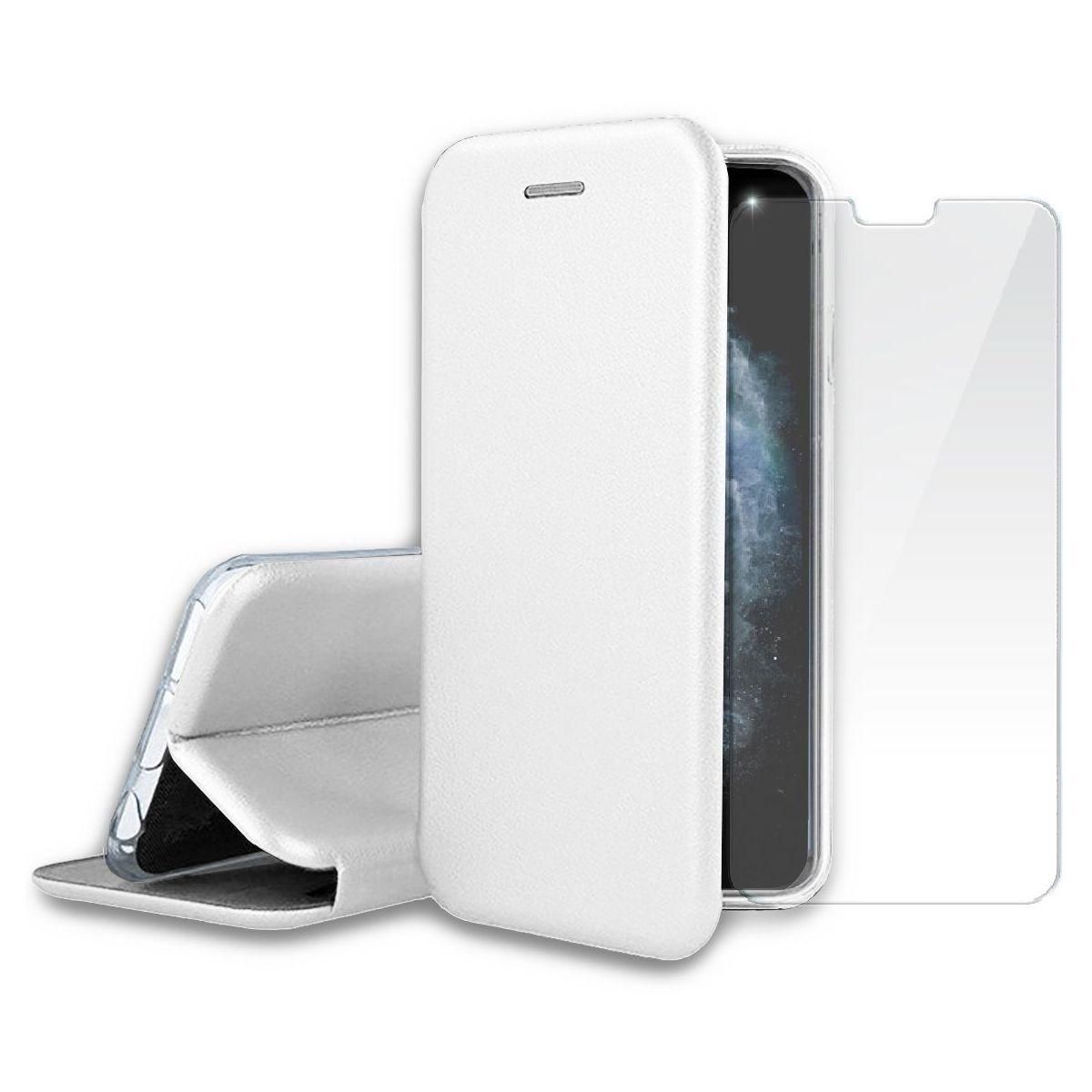 IBROZ Pack iPhone 11 Pro Etui cuir blanc