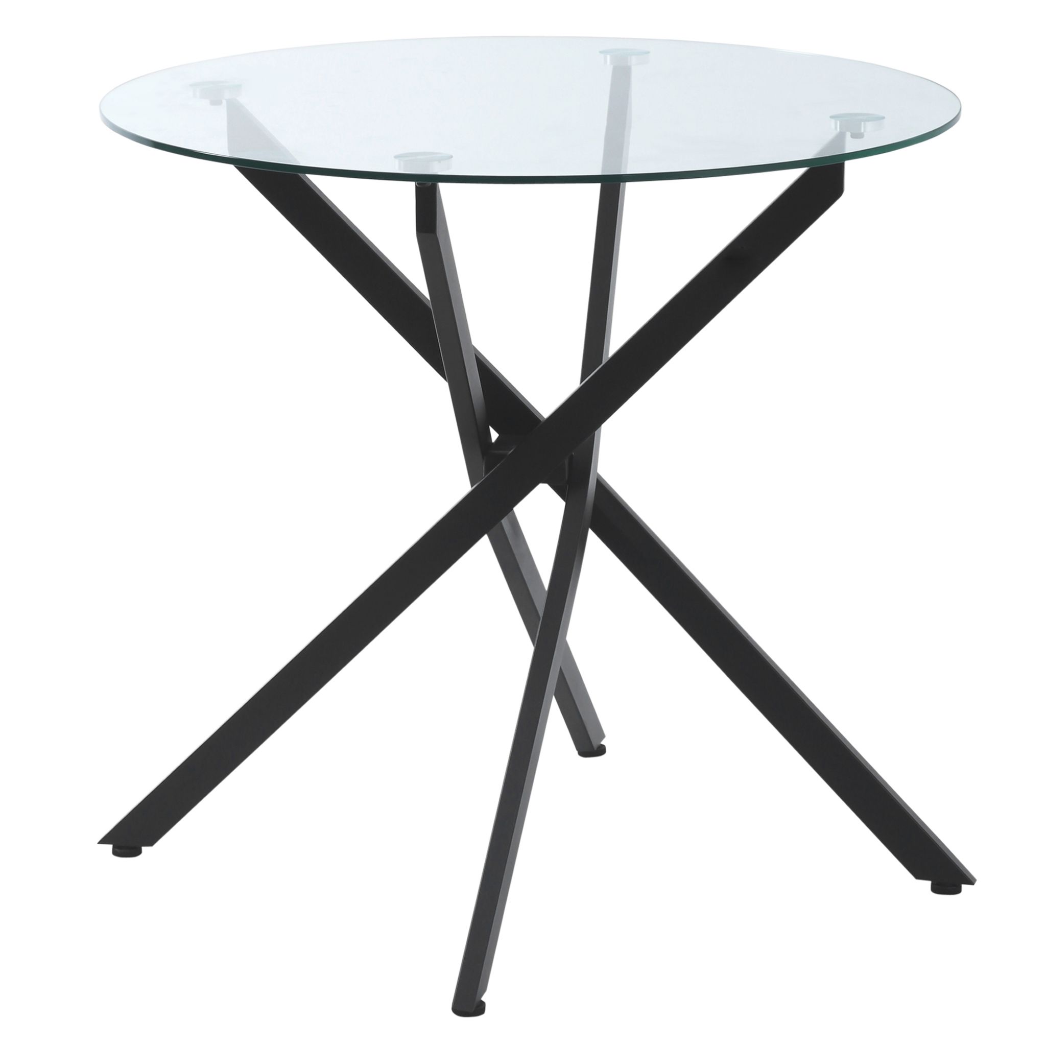 Homcom - Table de salle à manger avec 4 chaises design contemporain  Chesterfield acier plateau verre trempé PVC effet capitonné noir