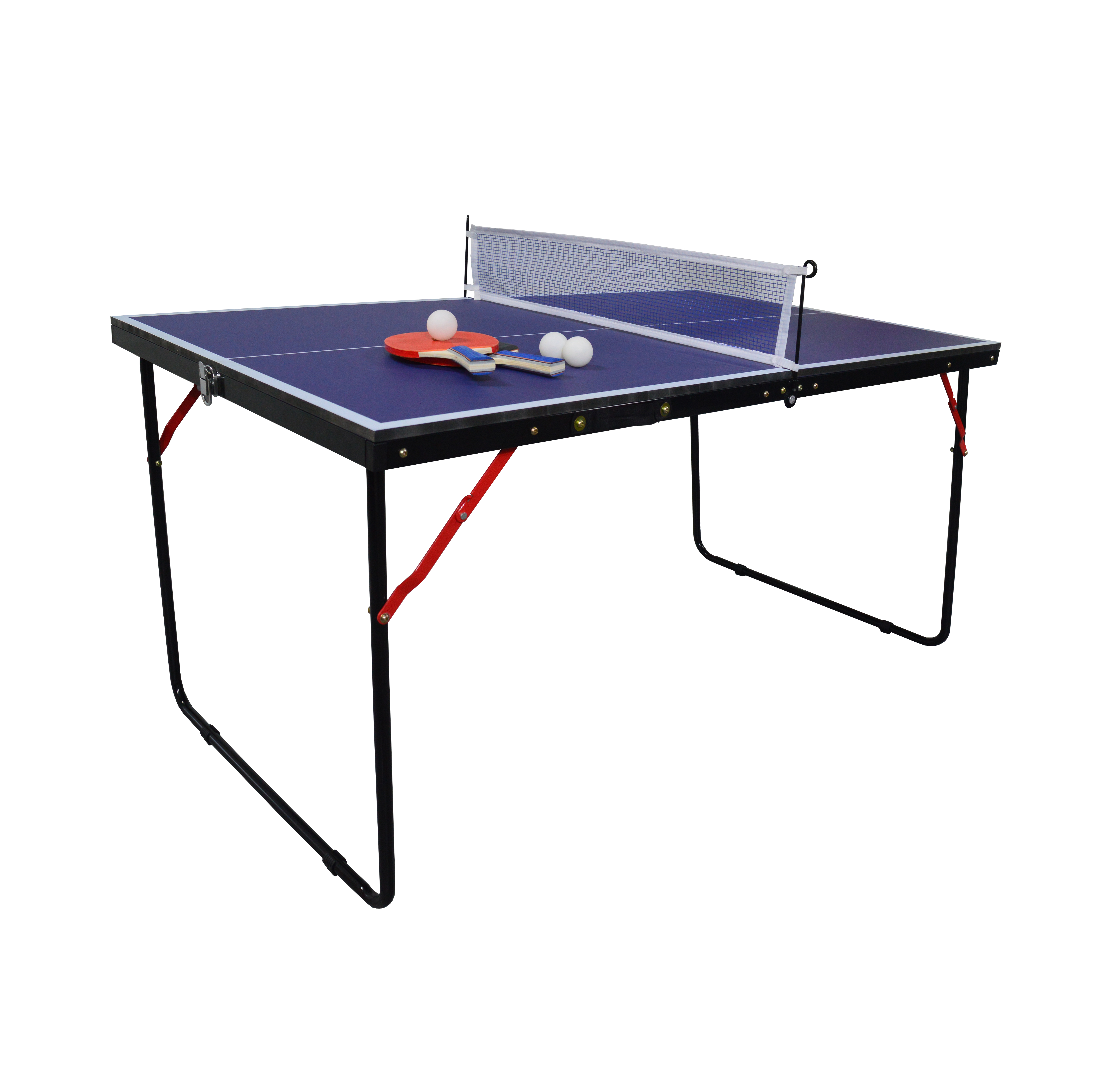 Mini table de ping pong 150x75cm - table pliable INDOOR bleue