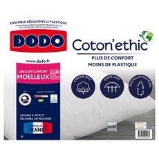 DODO Oreiller moelleux en coton Bio COTON'ETHIC (Blanc)