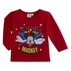 MICKEY Tee-shirt manches longues Mickey  bébé  (Rouge )