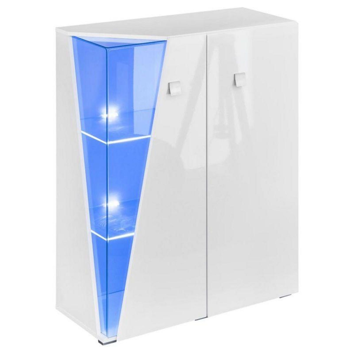 Paris Prix Buffet Design 2 Portes Led  Edge  120cm Blanc
