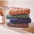 ACTUEL Serviette de toilette unie en coton extra moelleuse 500gsm. Coloris disponibles : Bleu, Vert