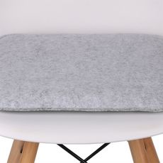 IDIMEX Lot de 4 coussins d'assise ROMEO pour chaises ou fauteuils de salle à manger ou bureau, galettes de chaise carrées en tissu gris