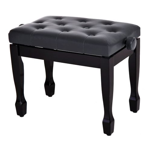 HOMCOM Banquette Tabouret siège pour Piano Coffre intégré Hauteur réglable  Bois hévéa Assise revêtement synthétique Noir : : Instruments de  musique et Sono