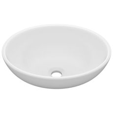 Lavabo ovale de luxe Blanc mat 40x33 cm Ceramique