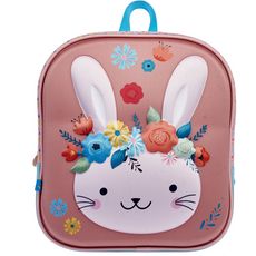 Sac maternelle 3D rose lapin