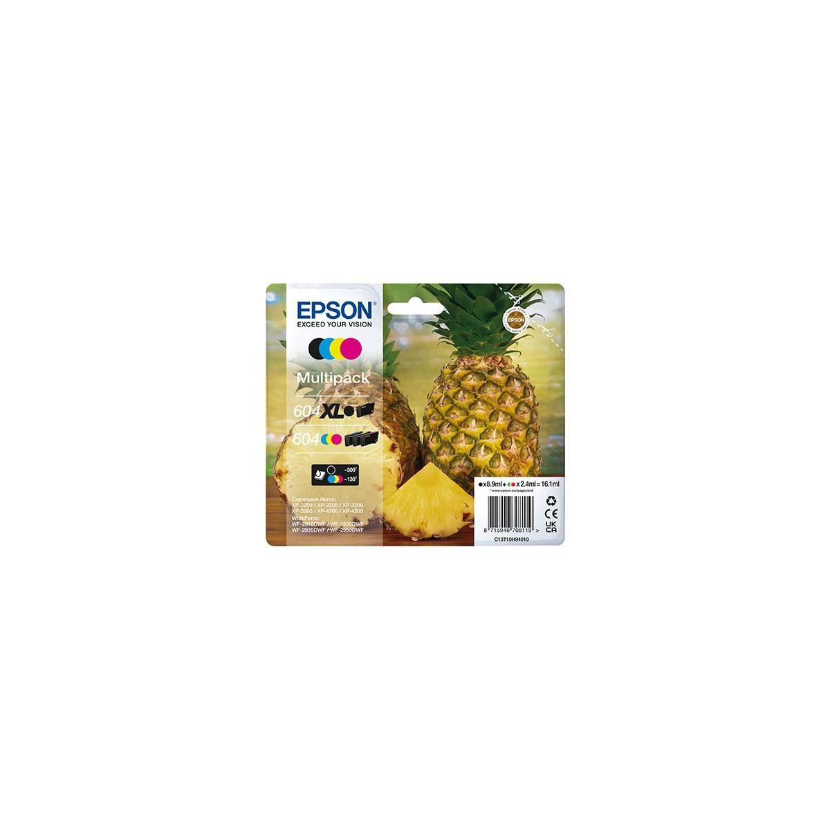 Epson Cartouche d'encre 604 XLBk /STD Couleur Serie Ananas pas