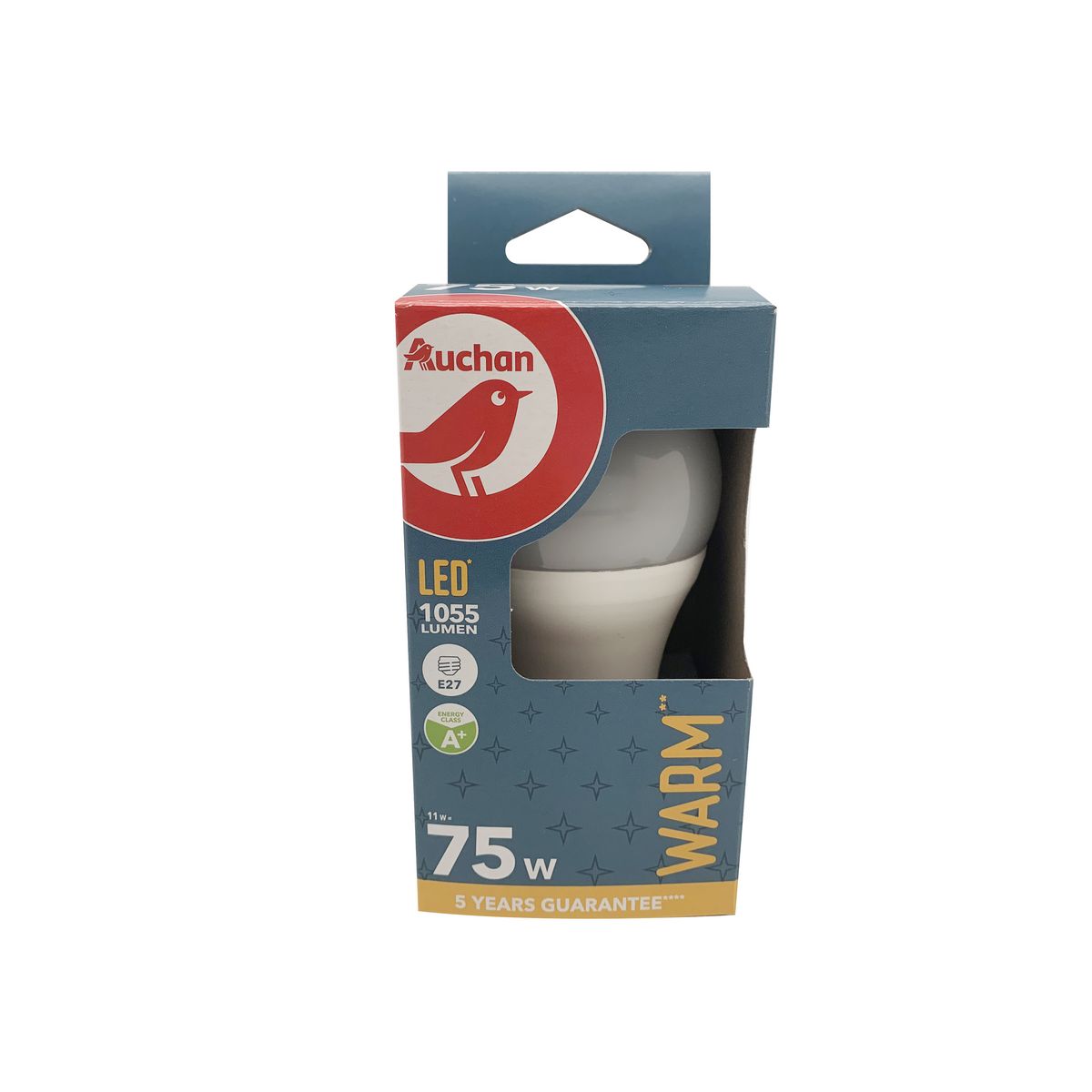 AUCHAN Ampoule LED E27 75W Blanc Chaud pas cher Auchan.fr