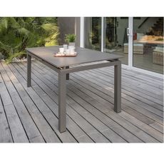 DCB GARDEN Table de jardin 180/240x100cm aluminium SABLE