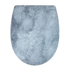 Wenko Abattant WC effet marbre Cement - Abaissement automatique - Thermoplast - Gris
