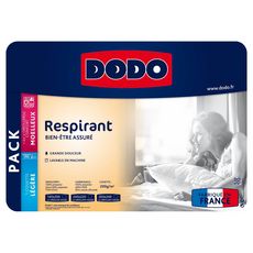 DODO Pack DODO couette légère 200 g/m²+ oreiller(s) moelleux RESPIRANT  (Blanc)