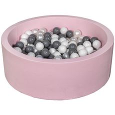  Piscine à balles Aire de jeu + 300 balles rose blanc, perle, gris