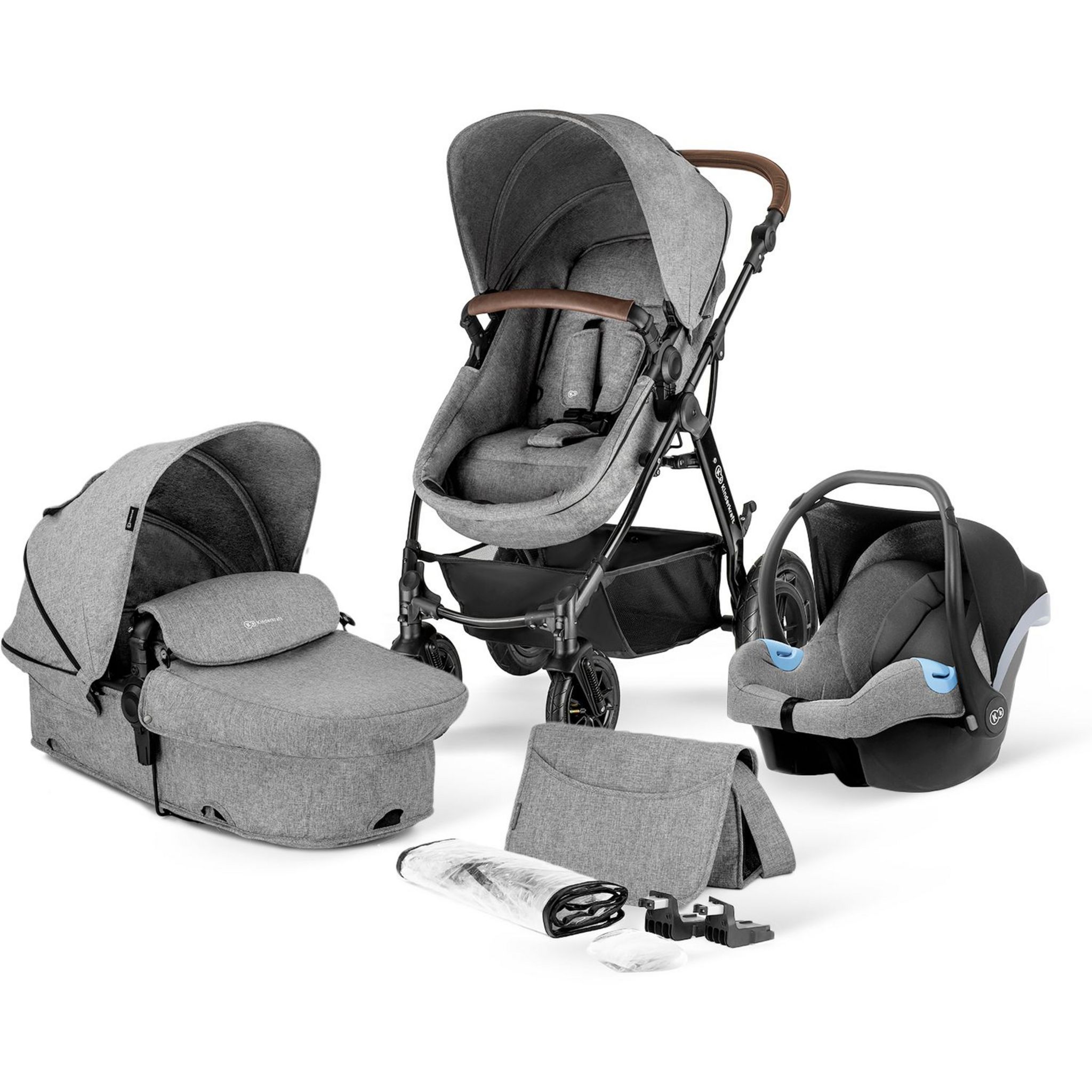 Little World Poussette 3 En 1 City Walker Gris- Jusqu'À 22 Kg