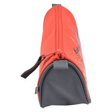 AUCHAN Trousse scolaire triangulaire polyester rouge et gris ROCK & ROLL STREET CODE