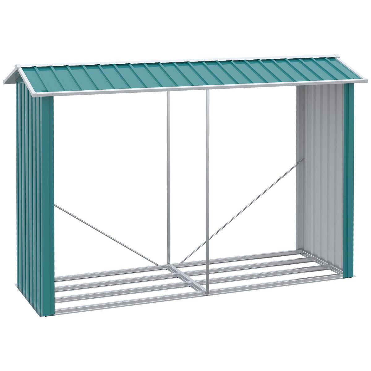 Abri-bûches pour bois de chauffage stockage extérieur du bois en métal et  polycarbonate 185 x 67 x 185 cm noir