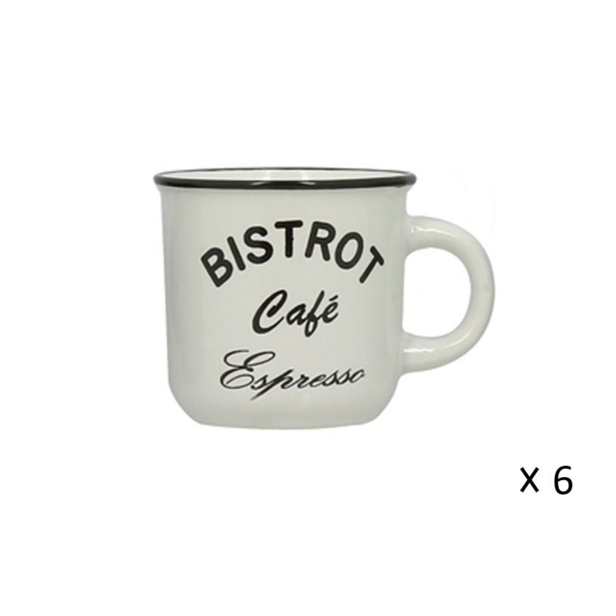 Lot de 6 tasses à café rétro