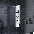 Colonnne de douche hydromassante - 125x25x7cm - verre blanc 6mm - accessoires noir mat - EPSILON 2