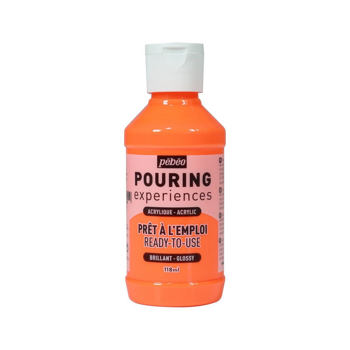 Youdoit Peinture pouring acrylique brillante - Orange fluo - 118 ml
