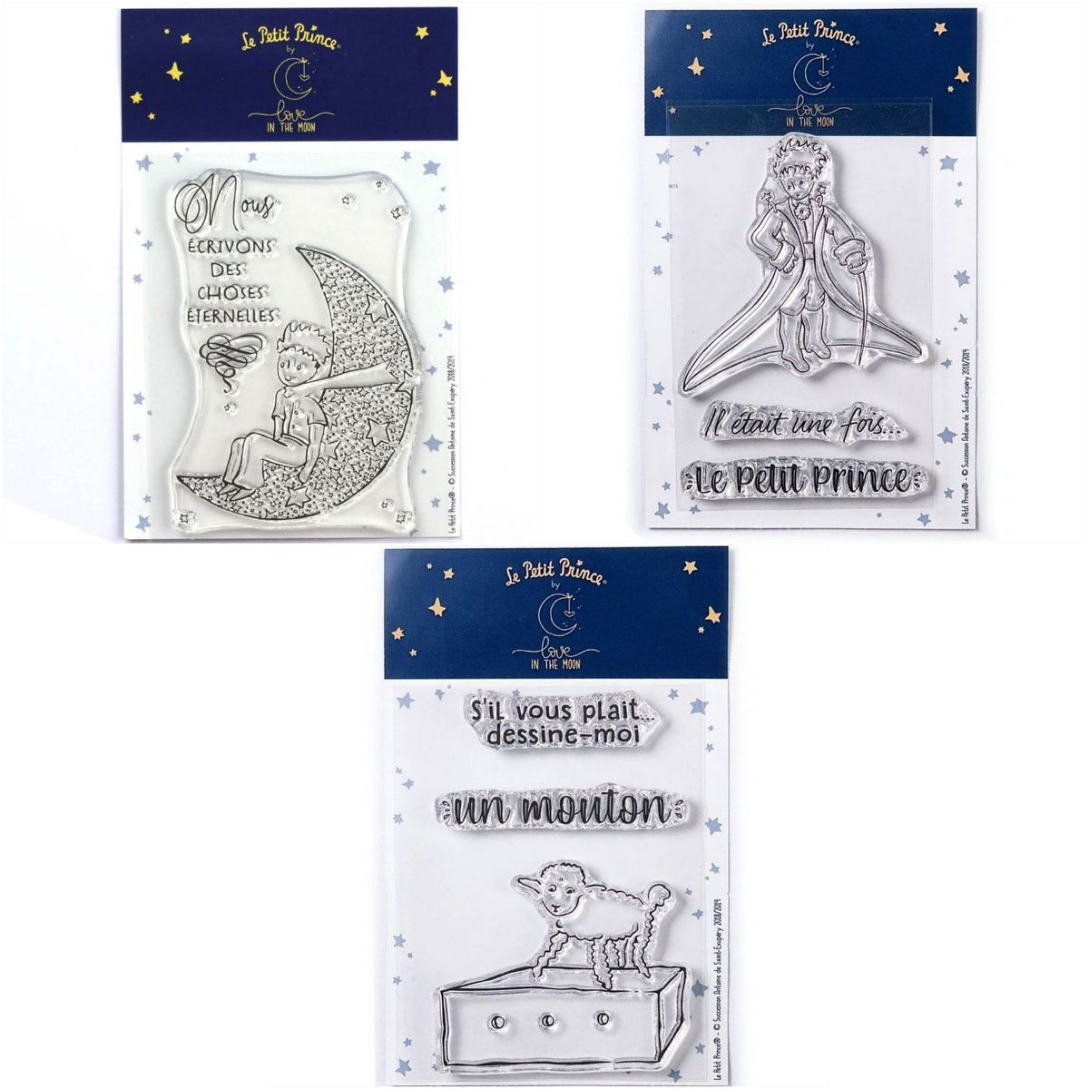 Youdoit 7 Tampons transparents Le Petit Prince et La lune + Messages + Mouton