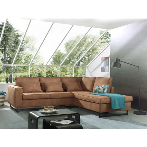Canapé d'angle droit 4 places CIAO, design contemporain, pieds métal