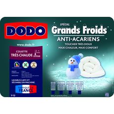 DODO Couette très chaude anti acariens 500 g/m² GRANDS FROIDS (Blanc)