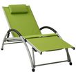 Chaise longue avec oreiller Textilene Vert